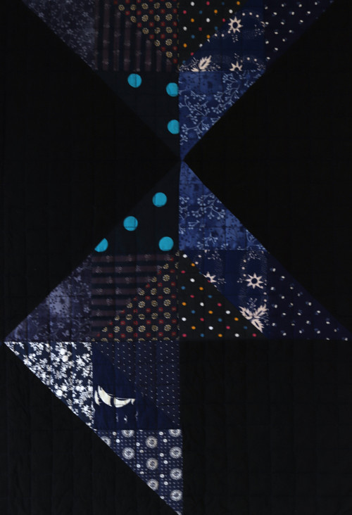 TEXTILNÍ OBRAZ : MODRO-ČERNÝ, 87 X 87 cm: — foto 2