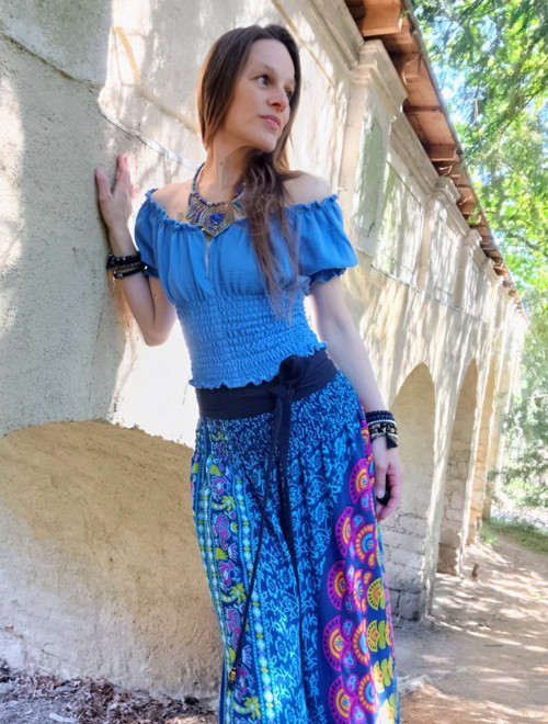 Top Kratký Modrý Žabičkovaný — foto 3