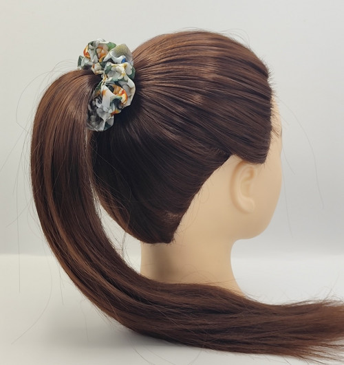 Scrunchie gumička Jarní květy VIII. L — foto 2