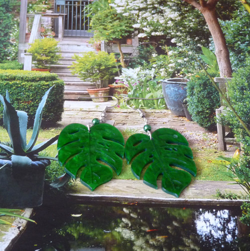 Náušnice - monstera — foto 2