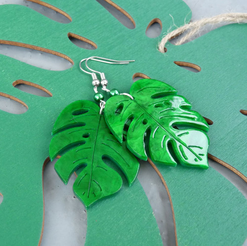 Náušnice - monstera — foto 5