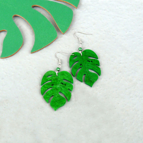 Náušnice - monstera — foto 6