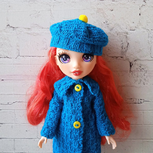 Oblečky pro Rainbow high - kabátek, baret — foto 2
