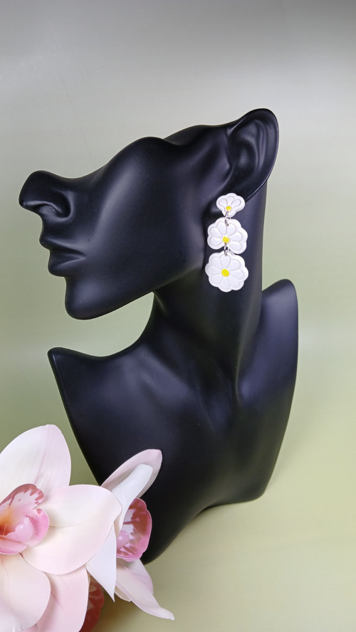 Dlouhé visací náušnice Kopretiny Ericlay Design — foto 2