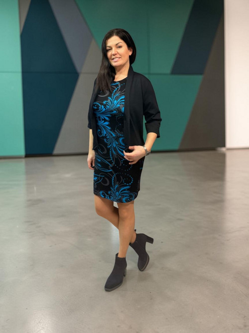 Dámské šaty tyrkys elegant - S/M — foto 2