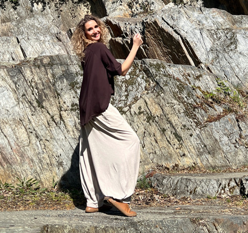 Harémky béžová melange — foto 4