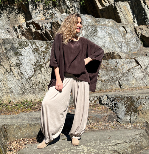 Harémky béžová melange — foto 3