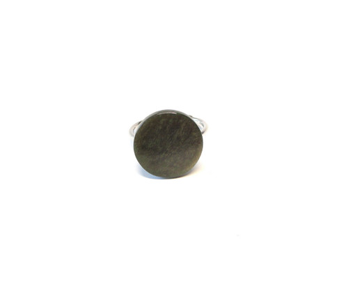 Obsidián duhový, prsten chirurgická ocel — foto 3