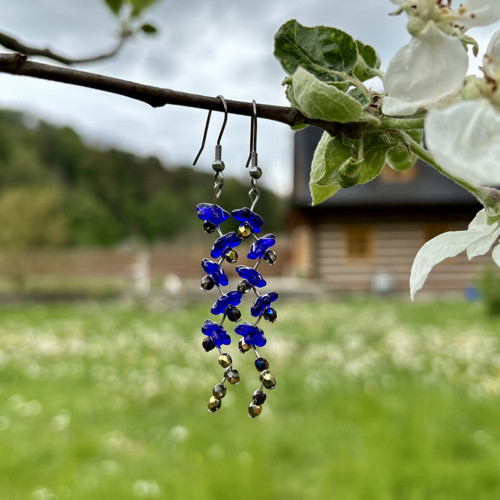 Náušnice - sklo a nerez ocel — foto 2