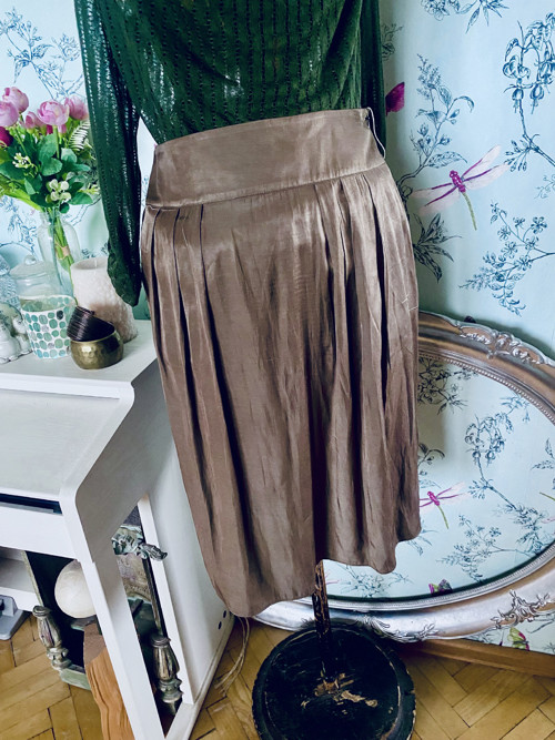 Sukně olivka s hedvábím — foto 2