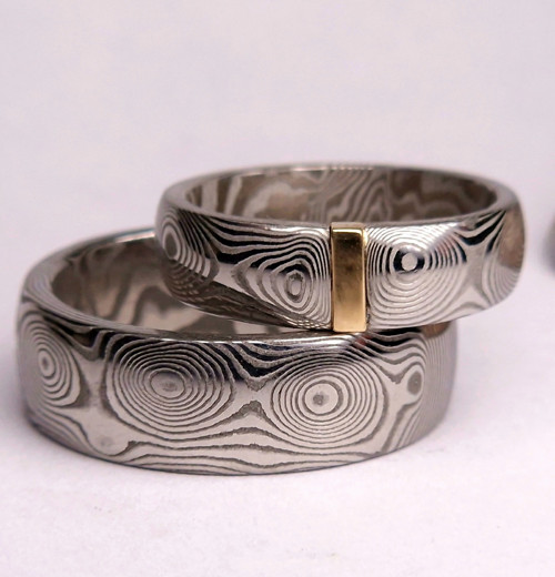 Snubní damasteel prsteny "Impact Gold" — foto 2