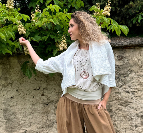 Kabátek netopýr bílý mušelín — foto 4