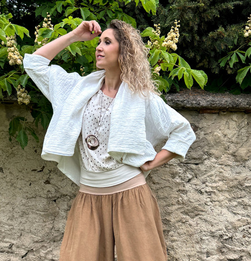 Kabátek netopýr bílý mušelín — foto 5