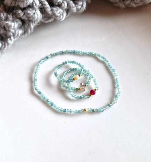 Prsten*diamant Herkimer*modrý turmalín*Ag — foto 6