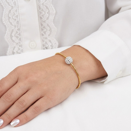 Basic náramek zlatý s shamballa kuličkou — foto 2