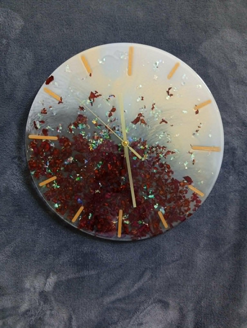 Epoxy nástěnné hodiny „Rose Gold“ – 37 cm — foto 4