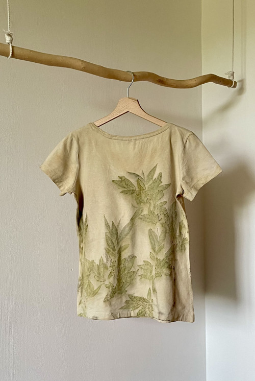 Bavlněné tričko ecoprint — foto 2