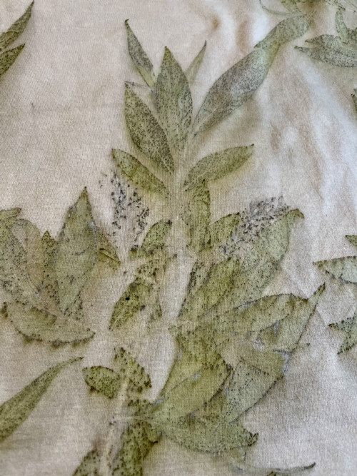 Bavlněné tričko ecoprint — foto 4
