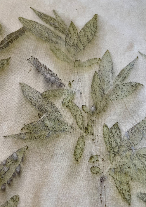 Bavlněné tričko ecoprint — foto 3