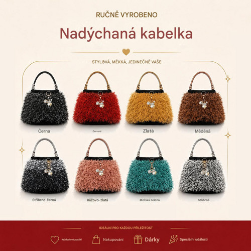 Extravagantní stříbrně černá kabelka handmade — foto 6