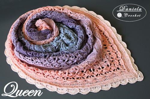 NÁVOD na háčkovaný šátek - QUEEN — foto 3