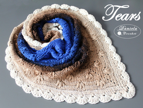 NÁVOD na háčkovaný šátek - TEARS — foto 3