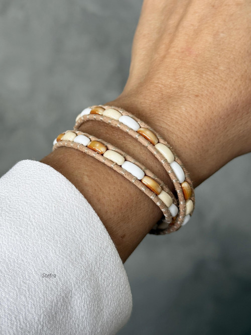 Kožený wrap náramek - Gentle Touch — foto 2