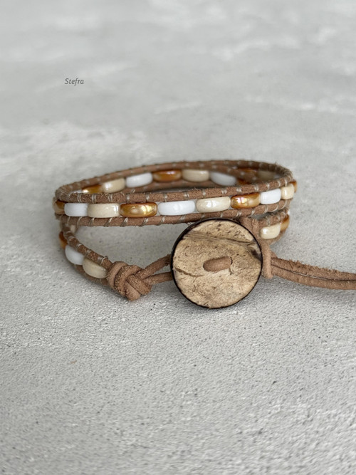 Kožený wrap náramek - Gentle Touch — foto 6