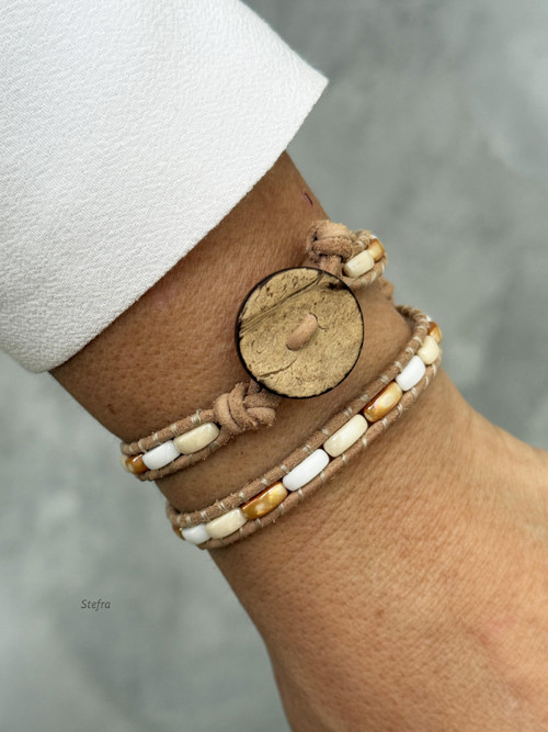 Kožený wrap náramek - Gentle Touch — foto 3