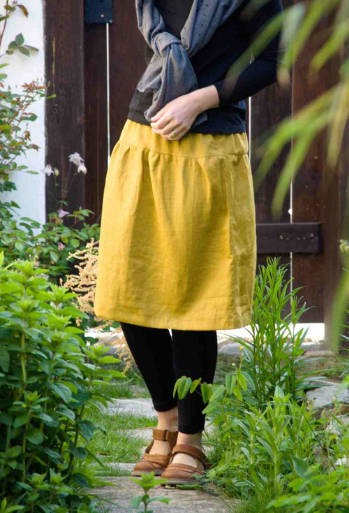 SUKNĚ mustard — foto 3