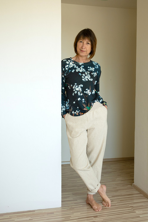 Kalhoty LNĚNÉ REŽNÉ — foto 2