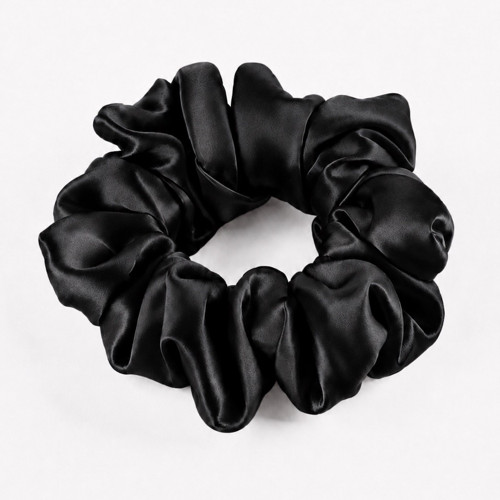 Černá hedvábná gumička z pravého hedvábí — foto 3