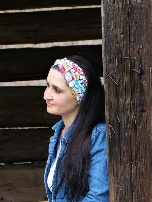 Prekrížená úpletová čelenka sovy — foto 2