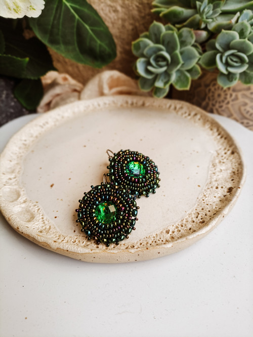 Iris earrings n.18 - vyšívané náušnice — foto 2
