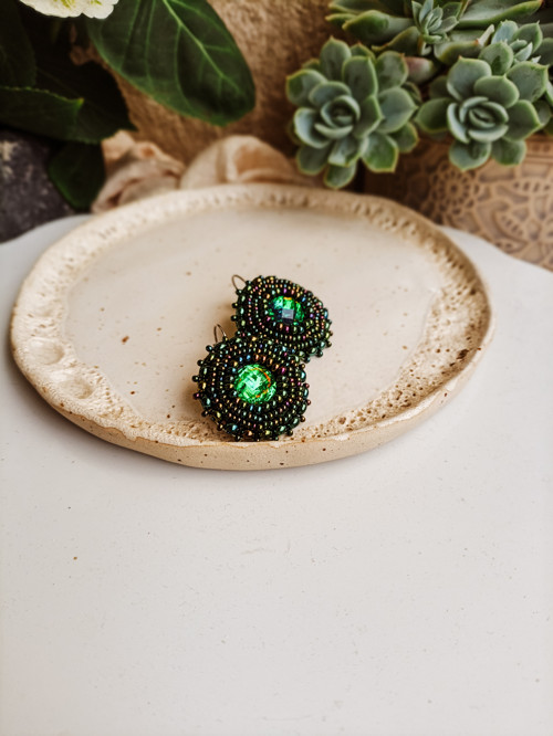 Iris earrings n.18 - vyšívané náušnice — foto 3