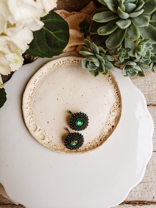 Iris earrings n.18 - vyšívané náušnice — foto 4