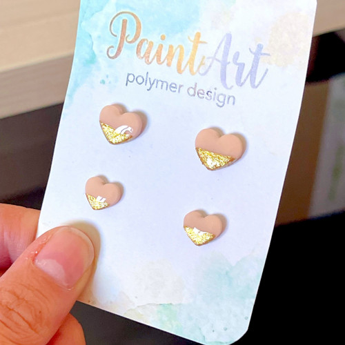 Náušnice Tiny Hearts P010 - 2 páry — foto 3