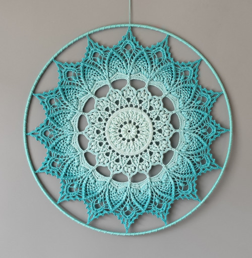 Mandala Tyrkysová hvězda - průměr 45 cm — foto 2