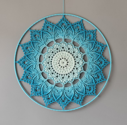 Mandala Modrá hvězda - průměr 45 cm — foto 2
