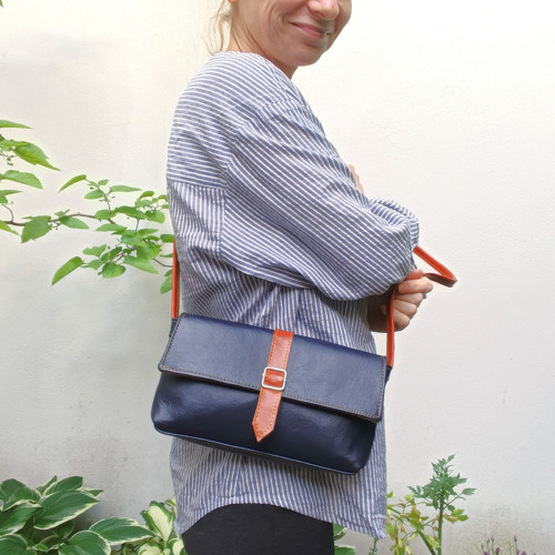 Kožená kabelka DARK BLUE style — foto 3