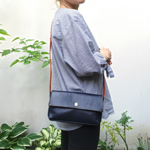 Kožená kabelka DARK BLUE style 2 — foto 5
