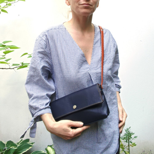 Kožená kabelka DARK BLUE style 2 — foto 4