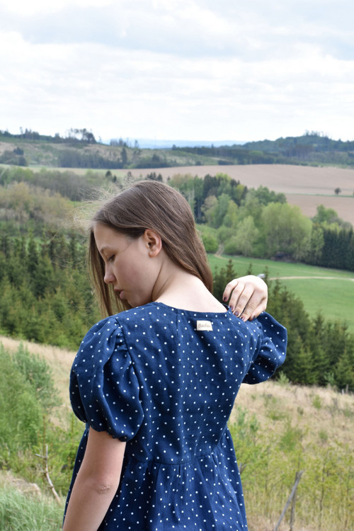 Lněné šaty s Puff rukávy — foto 2