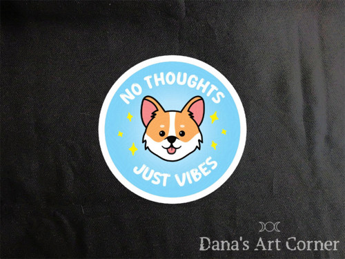 Samolepka No thoughts Korgi — foto 2