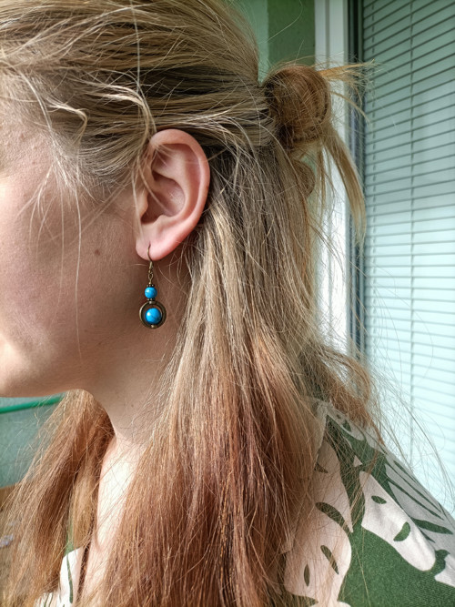 Boho náušnice s tyrkenity — foto 2