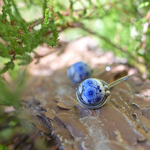 Porcelánové kytky náušnice — foto 2