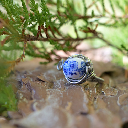 Porcelánové kytky prsten — foto 3