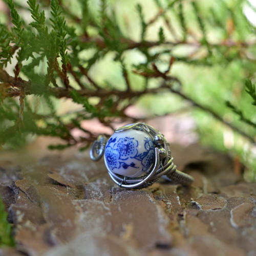 Porcelánové kytky prsten — foto 5