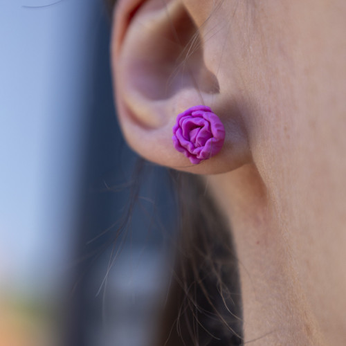 Náušnice - mini pivoňky — foto 6