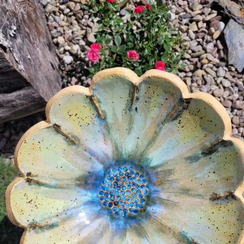 Keramické zahradní pítko pro ptáky 50 cm — foto 4